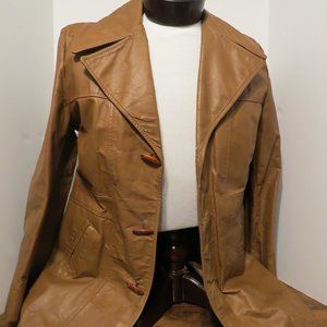 VTG Gateway Collection Men's Leather coat, faux fur lined sz 40  417